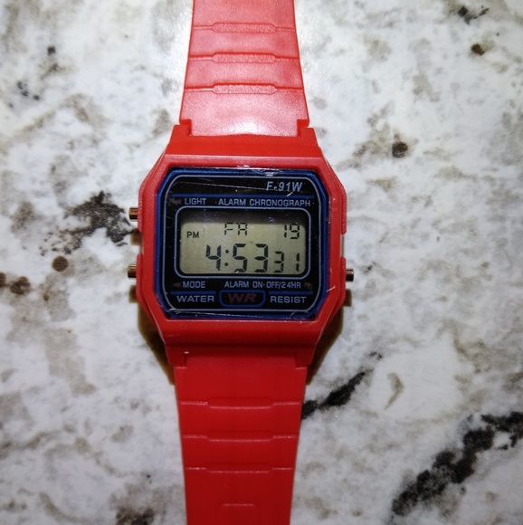 None Other - Red Retro Digital Watch